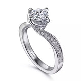 Gabriel & Co. Ann ER15766R4W44JJ – 14K White Gold Bypass Round Diamond Engagement Ring