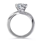 Gabriel & Co. Ann ER15766R4W44JJ – 14K White Gold Bypass Round Diamond Engagement Ring