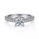 Gabriel & Co. Carita ER15773R4W44JJ – 14K White Gold Round Diamond Engagement Ring