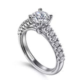 Gabriel & Co. Carita ER15773R4W44JJ – 14K White Gold Round Diamond Engagement Ring