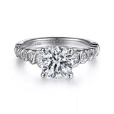 Gabriel & Co. Sera ER15791R6W44JJ – 14K White Gold Twisted Round Diamond Engagement Ring