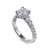 Gabriel & Co. Sera ER15791R6W44JJ – 14K White Gold Twisted Round Diamond Engagement Ring