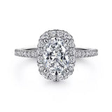 Gabriel & Co. Madelie ER15801O6W44JJ – 14K White Gold Oval Halo Diamond Engagement Ring