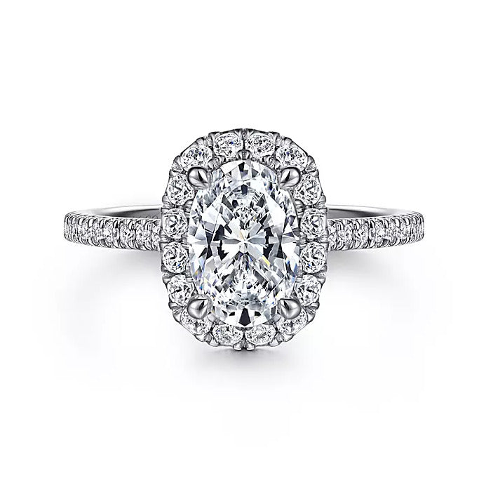 Gabriel & Co. Madelie ER15801O6W44JJ – 14K White Gold Oval Halo Diamond Engagement Ring