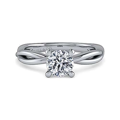 Gabriel & Co. Lisa ER15928R4W4JJJ – 14K White Gold Round Diamond Engagement Ring