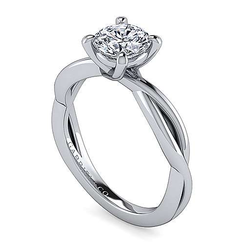 Gabriel & Co. Lisa ER15928R4W4JJJ – 14K White Gold Round Diamond Engagement Ring