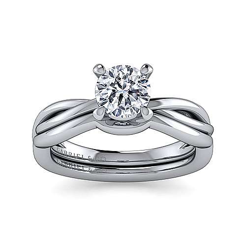 Gabriel & Co. Lisa ER15928R4W4JJJ – 14K White Gold Round Diamond Engagement Ring