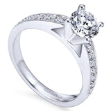 Gabriel & Co. ER3858T44JJ 14K White Gold Round Diamond Engagement Ring