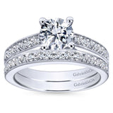 Gabriel & Co. ER3858T44JJ 14K White Gold Round Diamond Engagement Ring