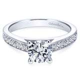 Gabriel & Co. ER3858T44JJ 14K White Gold Round Diamond Engagement Ring