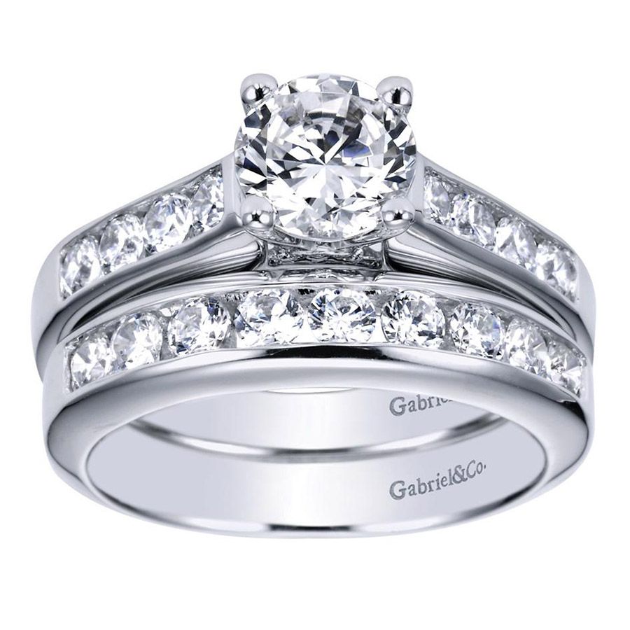 Gabriel & Co. ER3962W44JJ 14K White Gold Round Diamond Channel-Set Engagement Ring – Anderson Collection