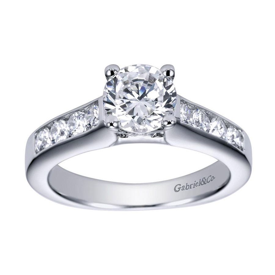 Gabriel & Co. ER3962W44JJ 14K White Gold Round Diamond Channel-Set Engagement Ring – Anderson Collection