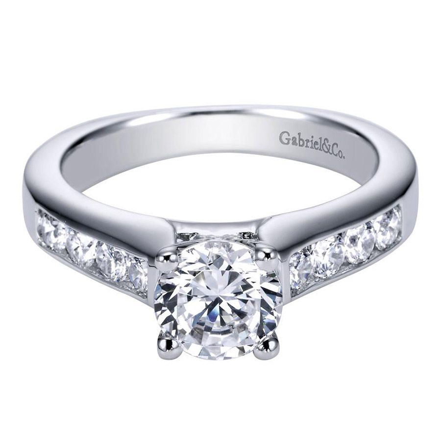 Gabriel & Co. ER3962W44JJ 14K White Gold Round Diamond Channel-Set Engagement Ring – Anderson Collection