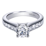 Gabriel & Co. ER3962C4W44JJ 14K White Gold Contemporary Channel Diamond Engagement Ring