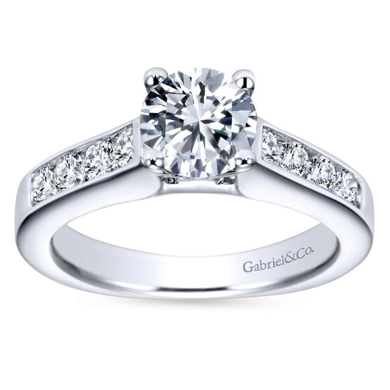 Gabriel & Co. ER3962W44JJ – 14K White Gold Channel-Set Diamond Engagement Ring Setting (0.48 ct)