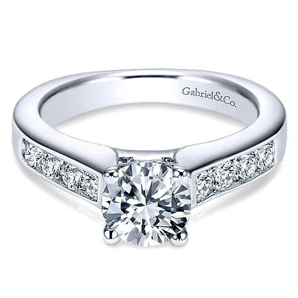 Gabriel & Co. ER3962W44JJ – 14K White Gold Channel-Set Diamond Engagement Ring Setting (0.48 ct)