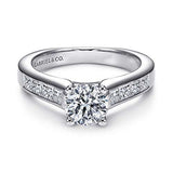 Gabriel & Co. Carson ER3964W44JJ – 14K White Gold Round Diamond Engagement Ring
