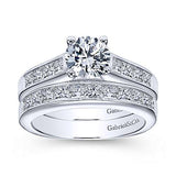 Gabriel & Co. Carson ER3964W44JJ – 14K White Gold Round Diamond Engagement Ring
