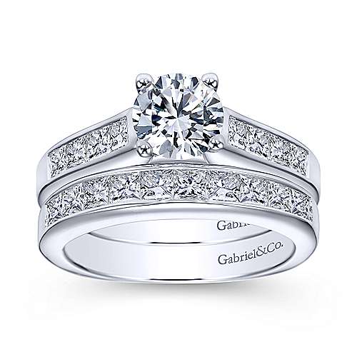 Gabriel & Co. Carson ER3964W44JJ – 14K White Gold Round Diamond Engagement Ring