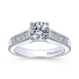 Gabriel & Co. Carson ER3964W44JJ – 14K White Gold Round Diamond Engagement Ring