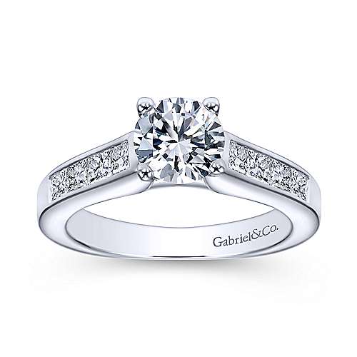 Gabriel & Co. Carson ER3964W44JJ – 14K White Gold Round Diamond Engagement Ring