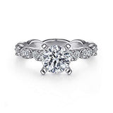 Gabriel & Co. Rowan ER3990W44JJ – 14K White Gold Round Diamond Engagement Ring