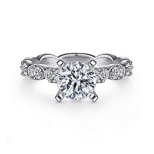 Gabriel & Co. Rowan ER3990W44JJ – 14K White Gold Round Diamond Engagement Ring