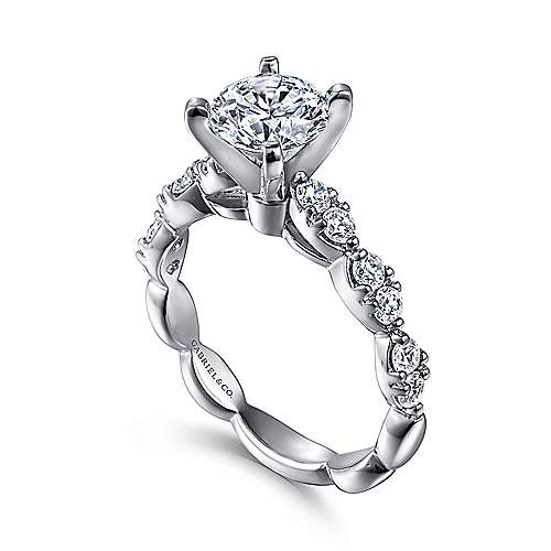 Gabriel & Co. Rowan ER3990W44JJ – 14K White Gold Round Diamond Engagement Ring