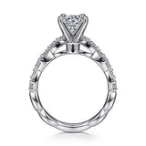 Gabriel & Co. Rowan ER3990W44JJ – 14K White Gold Round Diamond Engagement Ring