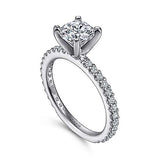 Gabriel & Co. ER4124W44JJ Logan – 14K White Gold Round Diamond Engagement Ring