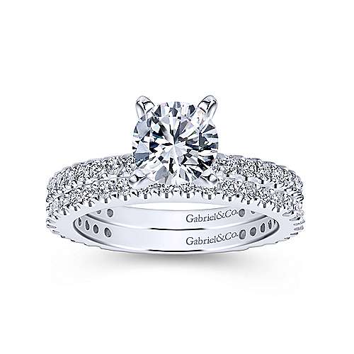Gabriel & Co. ER4124W44JJ Logan – 14K White Gold Round Diamond Engagement Ring