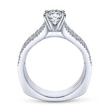 Gabriel & Co. Brielle ER4254W44JJ – 14K White Gold Round Wide Band Diamond Engagement Ring