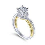 Gabriel & Co. ER5362M55JJ 18K White Gold Round Diamond Engagement Ring