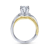 Gabriel & Co. ER5362M55JJ 18K White Gold Round Diamond Engagement Ring