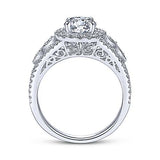 Gabriel & Co. ER5375W44JJ – 14K White Gold Round Halo Diamond Engagement Ring