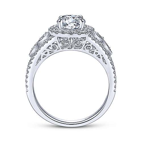 Gabriel & Co. ER5375W44JJ – 14K White Gold Round Halo Diamond Engagement Ring