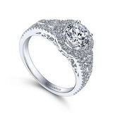 Gabriel & Co. ER5375W44JJ – 14K White Gold Round Halo Diamond Engagement Ring