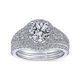 Gabriel & Co. ER5375W44JJ – 14K White Gold Round Halo Diamond Engagement Ring