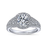 Gabriel & Co. ER5375W44JJ – 14K White Gold Round Halo Diamond Engagement Ring