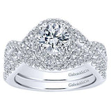 Gabriel & Co. Kendie ER5798W44JJ – 14K White Gold Round Halo Diamond Engagement Ring