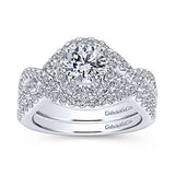 Gabriel & Co. Kendie ER5798W44JJ – 14K White Gold Round Halo Diamond Engagement Ring