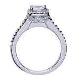 Gabriel & Co. ER5825W44JJ – 14K White Gold Contemporary Princess Halo Diamond Engagement Ring (Setting Only)