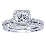 Gabriel & Co. ER5825W44JJ – 14K White Gold Contemporary Princess Halo Diamond Engagement Ring (Setting Only)