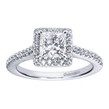 Gabriel & Co. ER5825W44JJ – 14K White Gold Contemporary Princess Halo Diamond Engagement Ring (Setting Only)