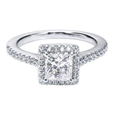 Gabriel & Co. ER5825W44JJ – 14K White Gold Contemporary Princess Halo Diamond Engagement Ring (Setting Only)
