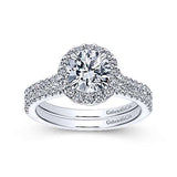 Gabriel & Co. ER5832W44JJ 14K White Gold Halo Diamond Engagement Ring