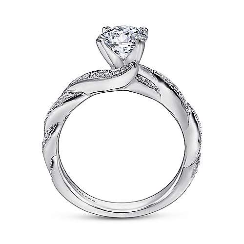 Gabriel & Co. Cassidy ER6138W44JJ – 14K White Gold Round Twisted Diamond Engagement Ring