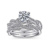 Gabriel & Co. Cassidy ER6138W44JJ – 14K White Gold Round Twisted Diamond Engagement Ring