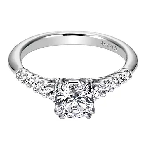 Gabriel & Co. ER6162W83JJ – 18K White Gold Straight Diamond Engagement Ring Setting (0.25 ct)