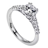 Gabriel & Co. ER6162W83JJ – 18K White Gold Straight Diamond Engagement Ring Setting (0.25 ct)